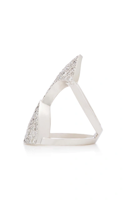 Shop Akillis Python Armor 18k Gold Diamond Ring In White