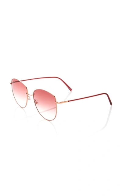 Shop Andy Wolf Mila Round-frame Metal Sunglasses In Pink