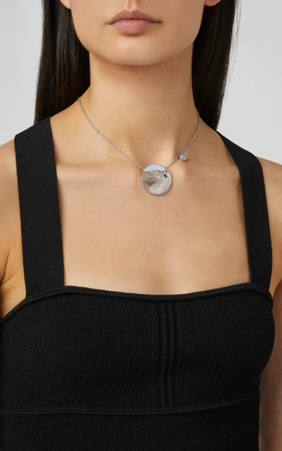 Shop Anna Maccieri Rossi Wolf At The Moon Pendant In White