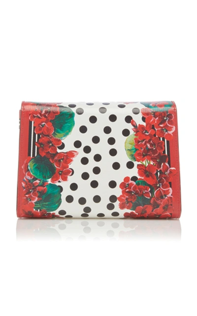 Shop Dolce & Gabbana Portofino Printed Textured-leather Shoulder Bag In Red