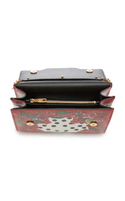 Shop Dolce & Gabbana Portofino Printed Textured-leather Shoulder Bag In Red