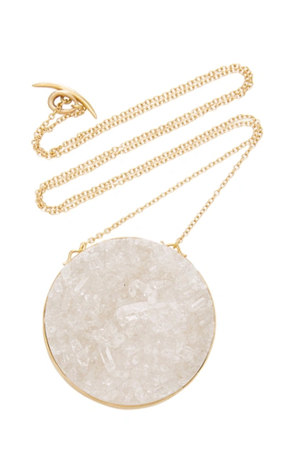 Shop Annette Ferdinandsen Crystal Drusy Luna Pendant In White