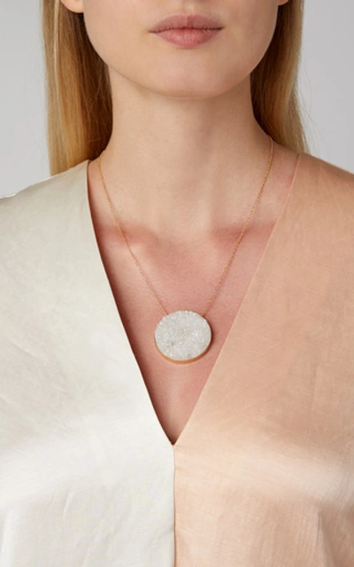 Shop Annette Ferdinandsen Crystal Drusy Luna Pendant In White