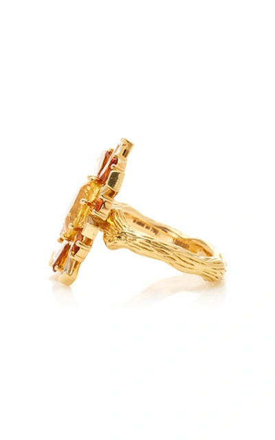 Shop Mimi So 18k Gold, Sapphire, Citrine And Diamond Ring In Yellow