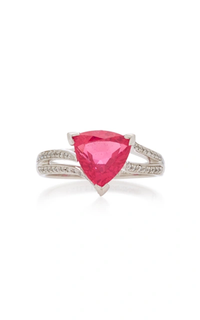 Shop Akillis 18k Gold, Spinel And Diamond Ring In Red