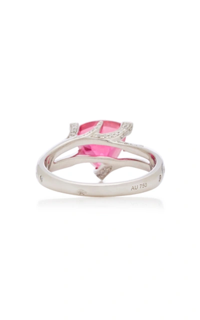 Shop Akillis 18k Gold, Spinel And Diamond Ring In Red