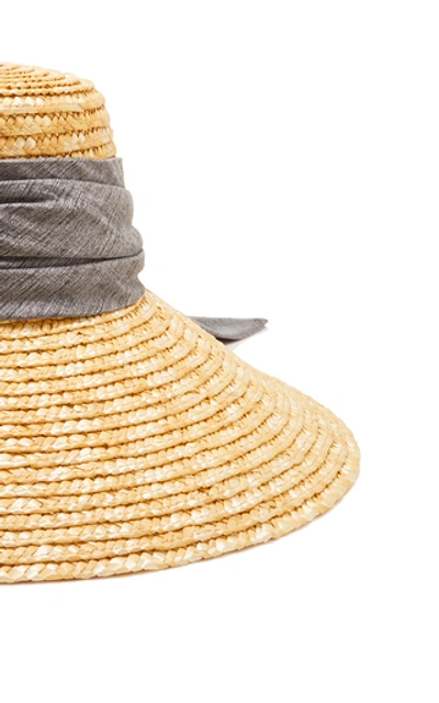 Shop Eugenia Kim Annabelle Ribbon-trimmed Straw Sunhat In Neutral