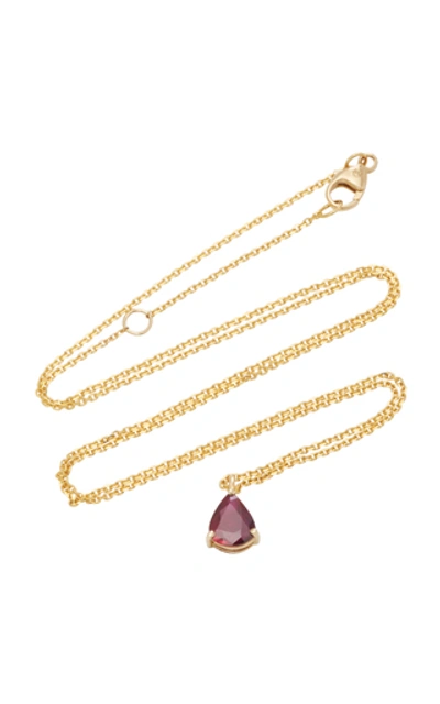 Shop Yi Collection 18k Gold Ruby Necklace In Red