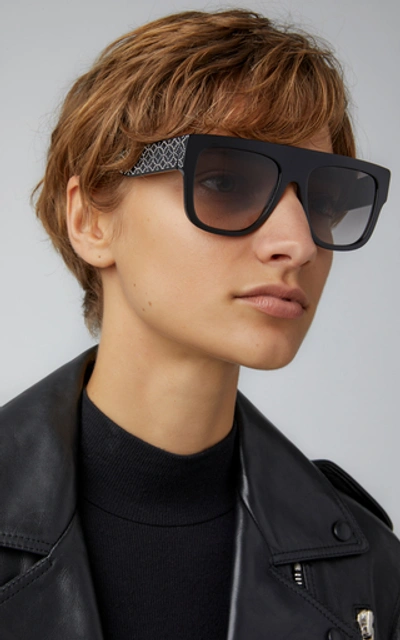 Shop Alaia Sunglasses L'arabesque Studded Acetate Sunglasses In Black