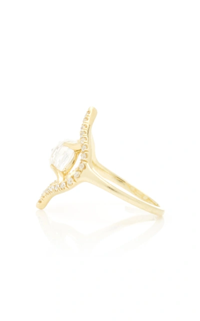 Shop Ark Nectar 18k Gold Diamond And Moonstone Ring In White