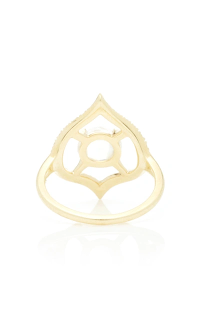 Shop Ark Nectar 18k Gold Diamond And Moonstone Ring In White