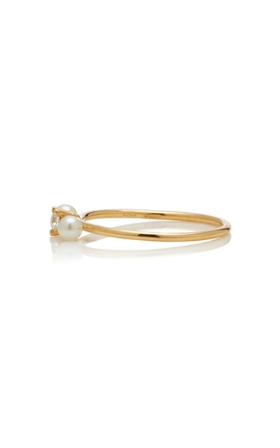 Shop Delfina Delettrez Two-in-one 18k Gold, Diamond And Pearl Ring