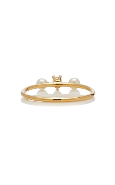 Shop Delfina Delettrez Two-in-one 18k Gold, Diamond And Pearl Ring