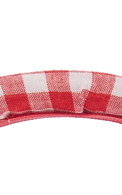 Shop Epona Valley Gingham Cotton Headband In Red