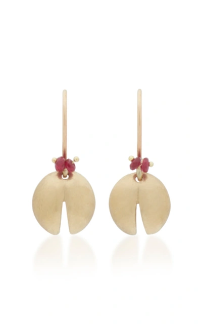 Shop Annette Ferdinandsen Jeweled Ladybugs 18k Gold And Ruby Drop Earrings