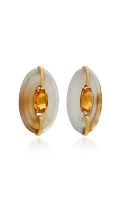 Shop Sorab & Roshi 18k Gold, Carnelian And Citrine Earrings In Neutral