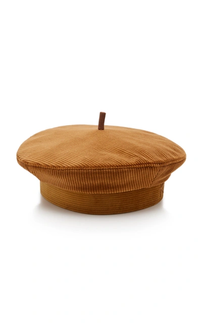 Shop Ruslan Baginskiy Hats Corduroy Beret In Brown