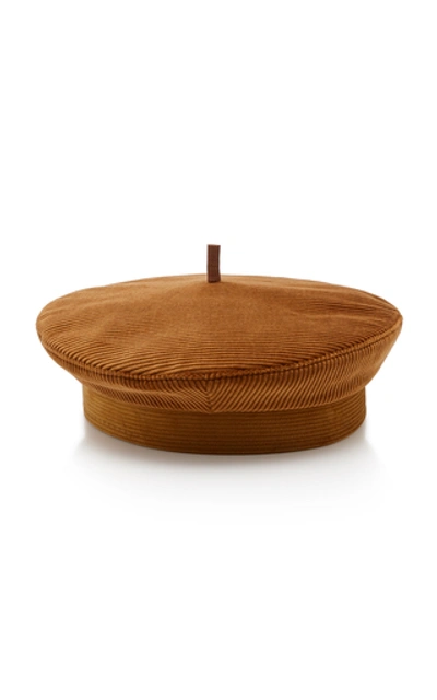 Shop Ruslan Baginskiy Hats Corduroy Beret In Brown