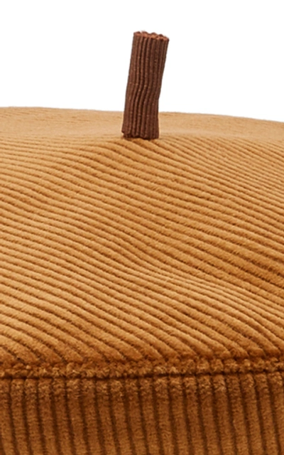 Shop Ruslan Baginskiy Hats Corduroy Beret In Brown