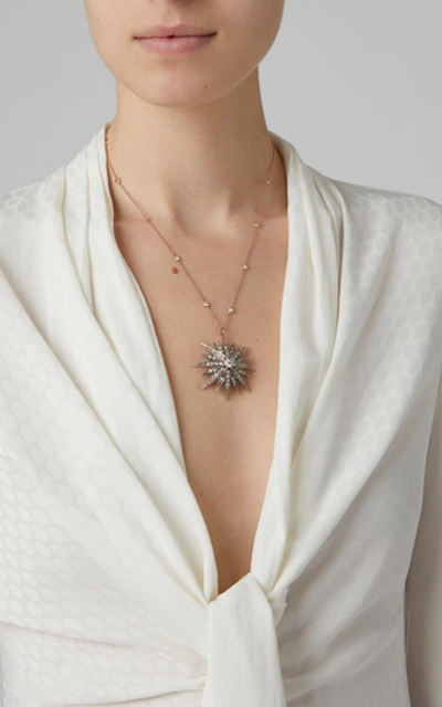 Shop Toni + Chloe Goutal Lulu One-of-a-kind Antique Rose Gold Diamond Neckl In Silver