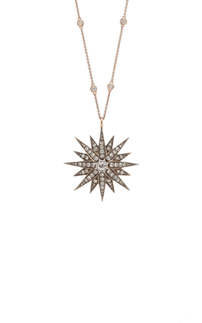 Shop Toni + Chloe Goutal Lulu One-of-a-kind Antique Rose Gold Diamond Neckl In Silver