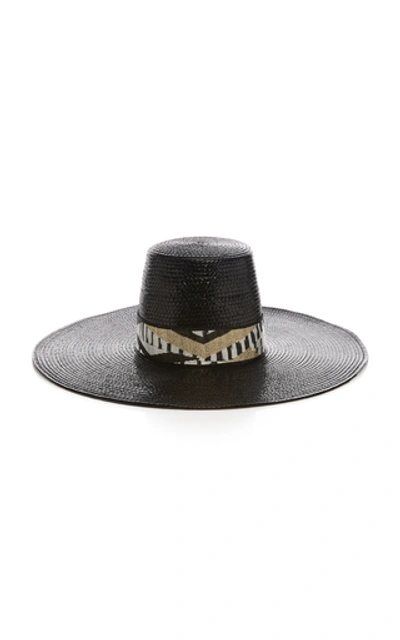 Shop Missoni Bead-embellished Woven Sun Hat In Black