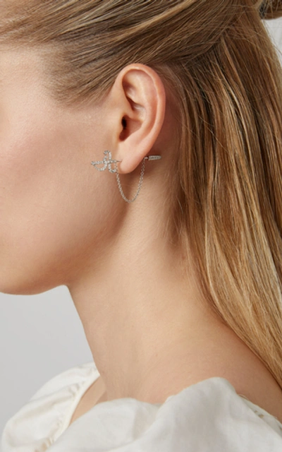 Shop Yvonne Léon 18k Gold Diamond Earring In White