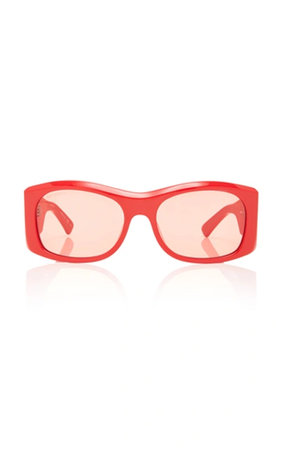 Shop Balenciaga Square-frame Acetate Sunglasses In Red