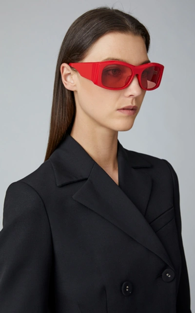 Shop Balenciaga Square-frame Acetate Sunglasses In Red