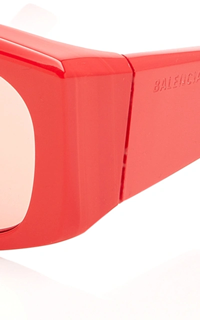Shop Balenciaga Square-frame Acetate Sunglasses In Red