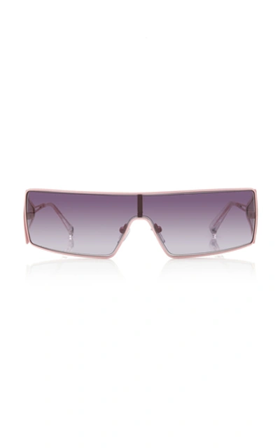 Shop Le Specs The Luxx Metal Square-frame Sunglasses In Grey