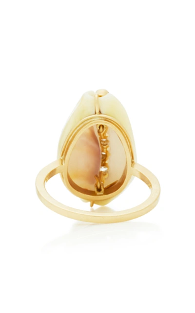 Shop Aron & Hirsch Hamar 18k Gold, Shell And Diamond Ring
