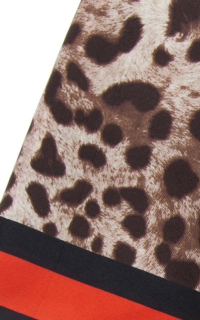 Shop Dolce & Gabbana Printed Silk Scarf In Animal