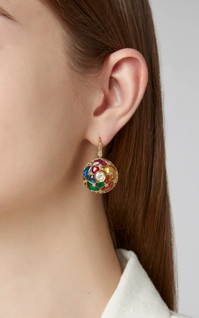 Shop Amrapali 18k Gold And Multi-stone Earrings