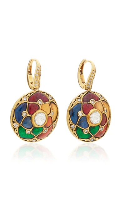 Shop Amrapali 18k Gold And Multi-stone Earrings