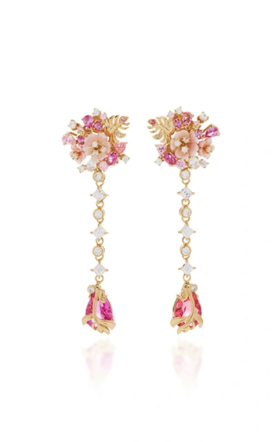 Shop Anabela Chan M'o Exclusive Padparadscha Paradise Drop Earrings  In Pink