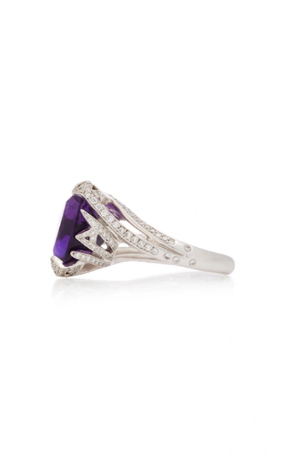 Shop Akillis 18k Gold, Amethyst And Diamond Ring In Purple
