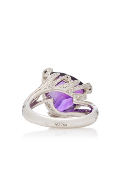 Shop Akillis 18k Gold, Amethyst And Diamond Ring In Purple
