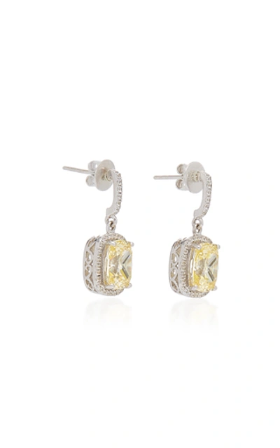 Shop Anabela Chan Women's 18k White Gold Vermeil; Sapphire; And Diamond Earrings