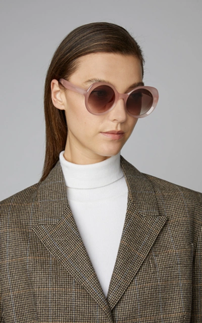 Shop Lapima Carlota Round-frame Acetate Sunglasses In Pink