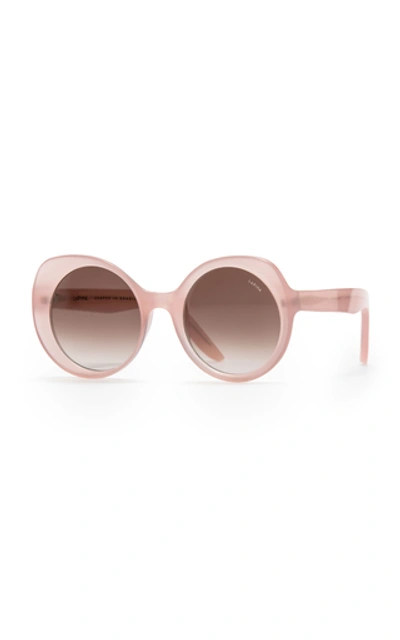 Shop Lapima Carlota Round-frame Acetate Sunglasses In Pink