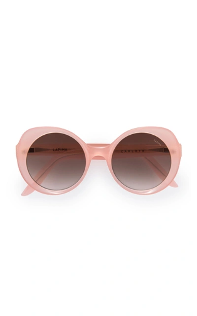 Shop Lapima Carlota Round-frame Acetate Sunglasses In Pink