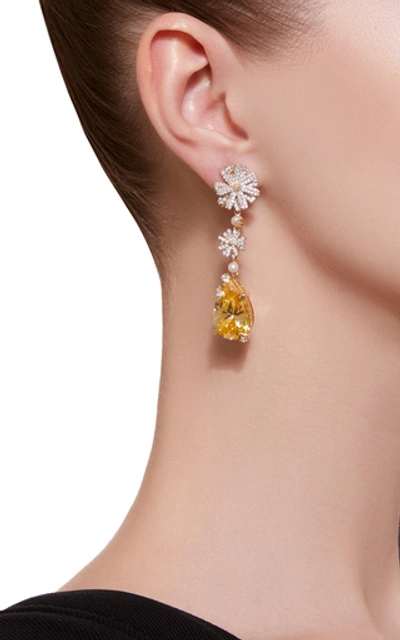 Shop Anabela Chan Canary Daisy Drop Earrings In Yellow