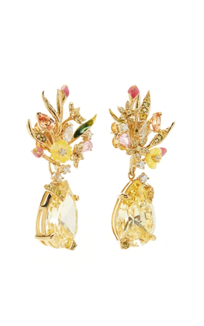 Shop Anabela Chan Mini Posie Canary Earrings In Yellow