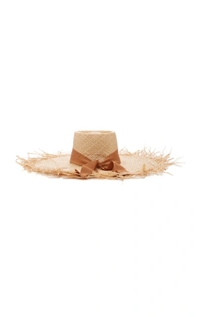 Shop Avenue Davis Frayed Straw Sun Hat In Neutral