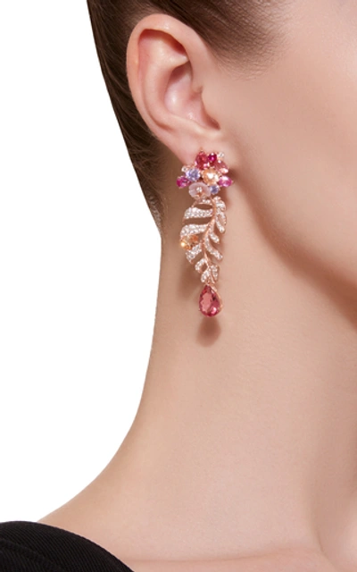 Shop Anabela Chan M'o Exclusive Padparadscha Palm Earrings  In Pink