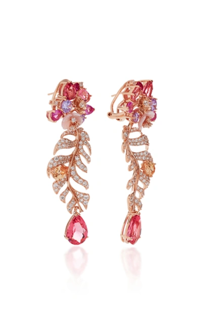 Shop Anabela Chan M'o Exclusive Padparadscha Palm Earrings  In Pink