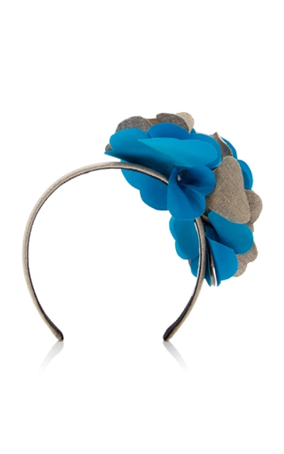 Shop Benoit Missolin Albertine Floral Headband In Blue