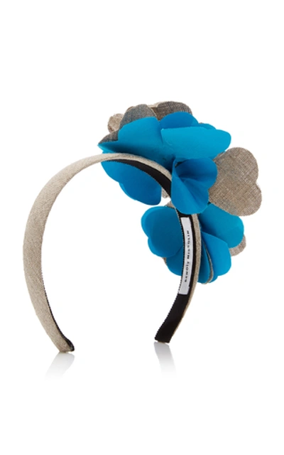 Shop Benoit Missolin Albertine Floral Headband In Blue