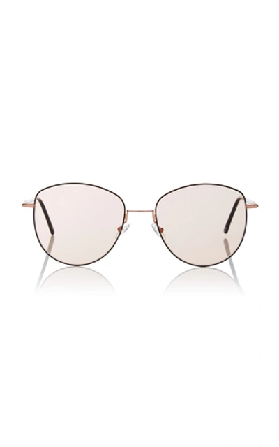 Shop Andy Wolf Mila Round-frame Metal Sunglasses In Brown